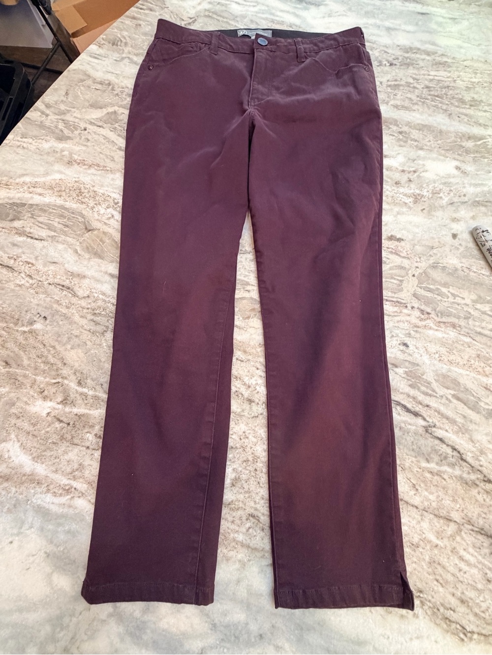 Wit & Wisdom 10 Burgundy Stretch Straight Leg Pants Comfort Fit Career Casual